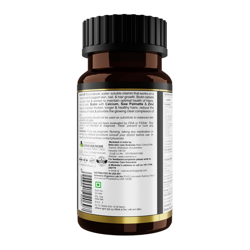 Volamena Ultra Strength 10000 mcg Biotin - Tablets