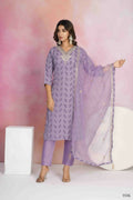 Ethnic Festive Wear Viscose Chanderi Purple Stitched Suit With Dupatta - Tanisha
