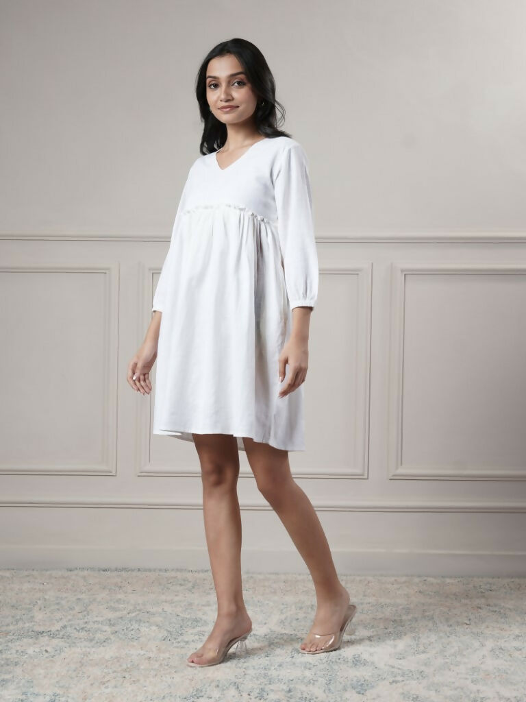 Joban Fashion Women's White Short Dress