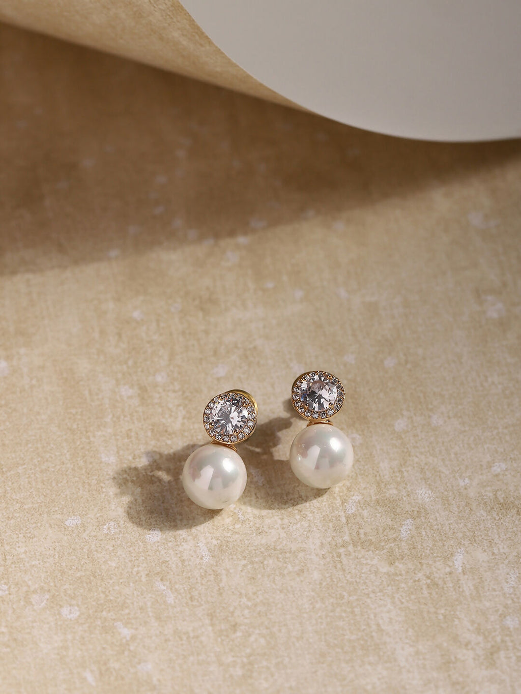 Diamond Pearl Earrings- Ruby Raang
