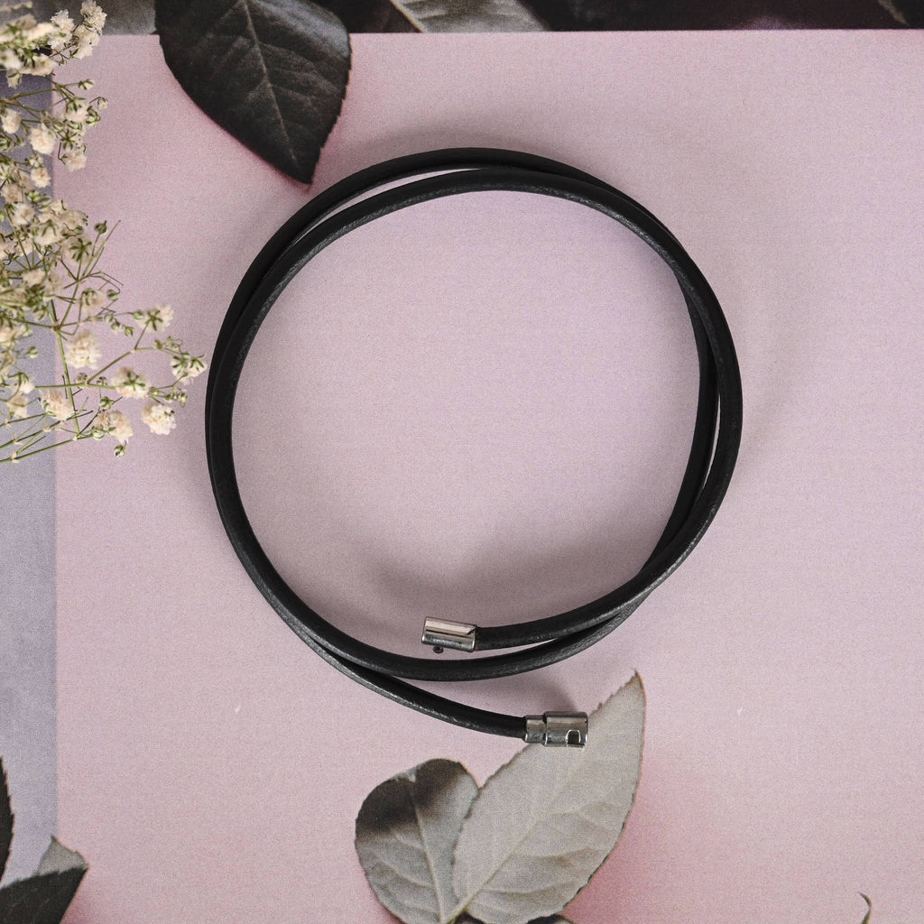 NVR Men Black Wraparound Bracelet