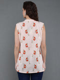 Antaran Peach Pure Cotton Printed Tunic