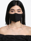 Stone And Gold-Polished Mask Chain - Ruby Raang