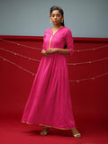 trueBrowns Pink Gold Lace Dress