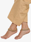 White Gold-Polished Anklets Set Of 2 - Ruby Raang