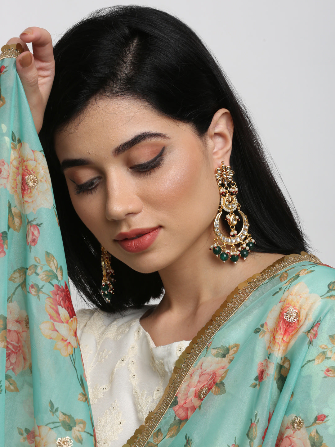 Kundan Earrings - Ruby Raang