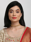 Gold-Polished Kundan Choker - Ruby Raang