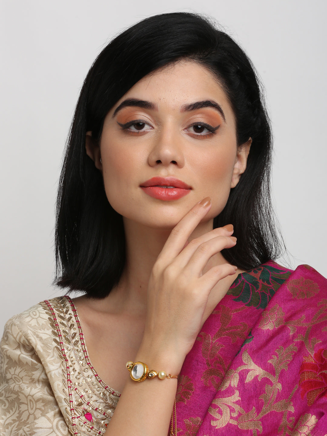Kundan Bracelet - Ruby Raang