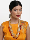 Kundan Neckpiece With Earrings - Ruby Raang