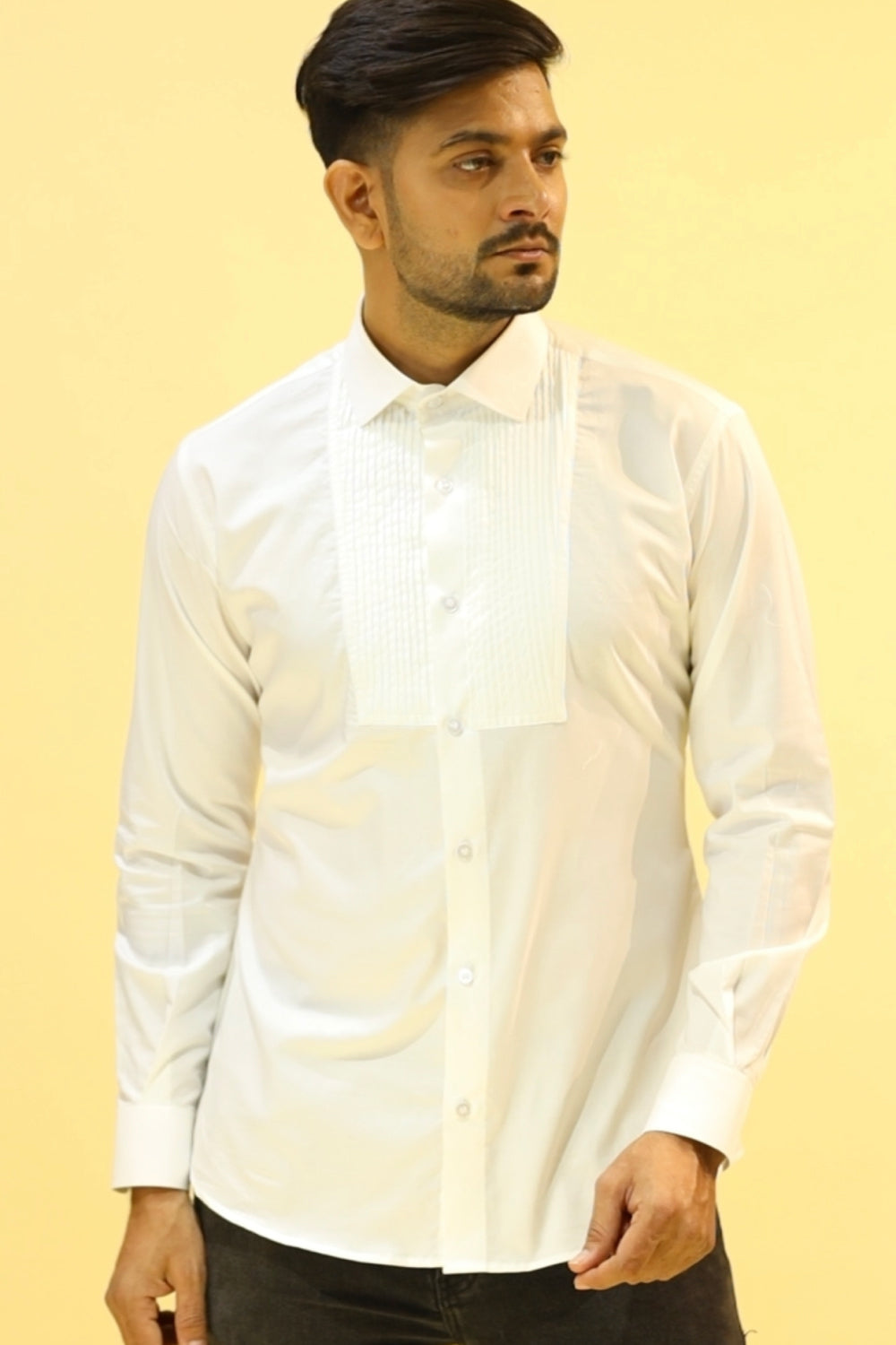 Duende Designer White Shirt-Tuxedo Shirt by Hilo Design