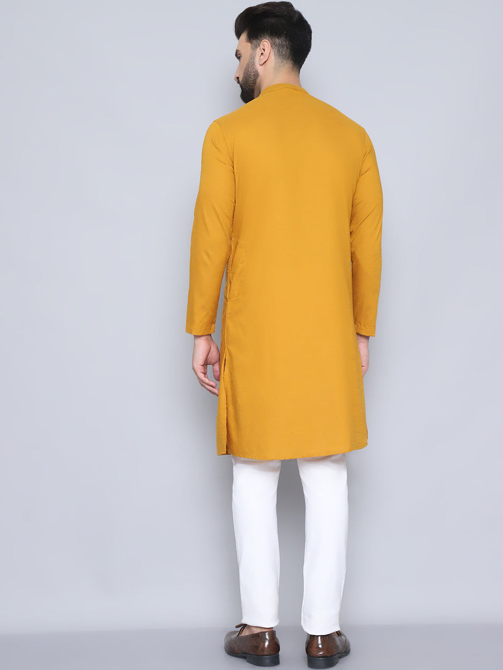 Even Apparels Men's Pure Cotton Yellow Sherwani Kurta
