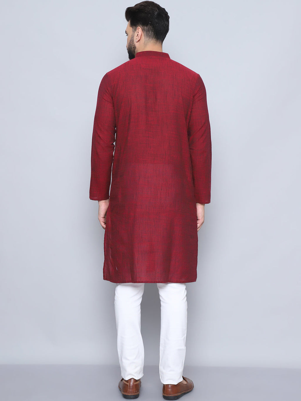 Even Apparels Men's Pure Cotton Maroon Kurta