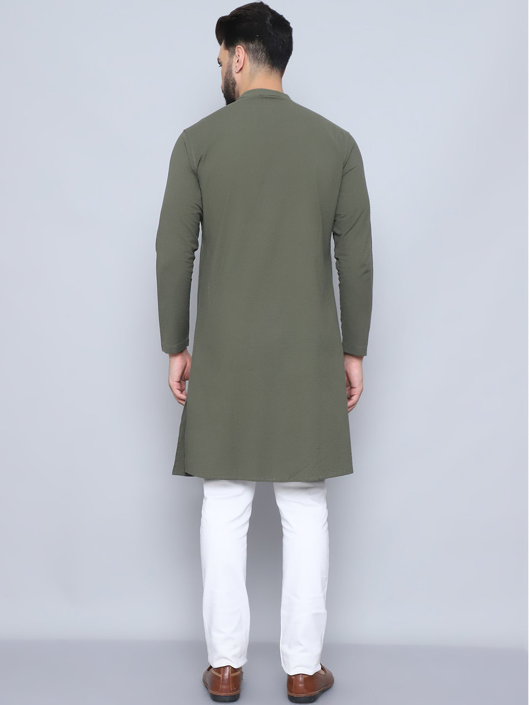 Even Apparels Men's Pure Cotton Green Sherwani Kurta