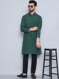 Even Apparels Men's Pure Cotton Green Kurta