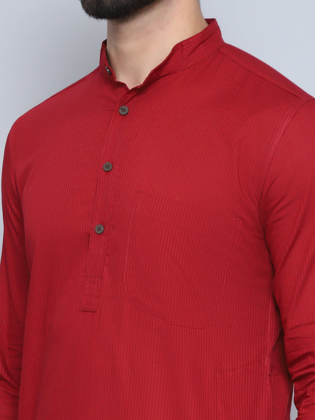 Even Apparels Men's Pure Cotton Maroon Kurta