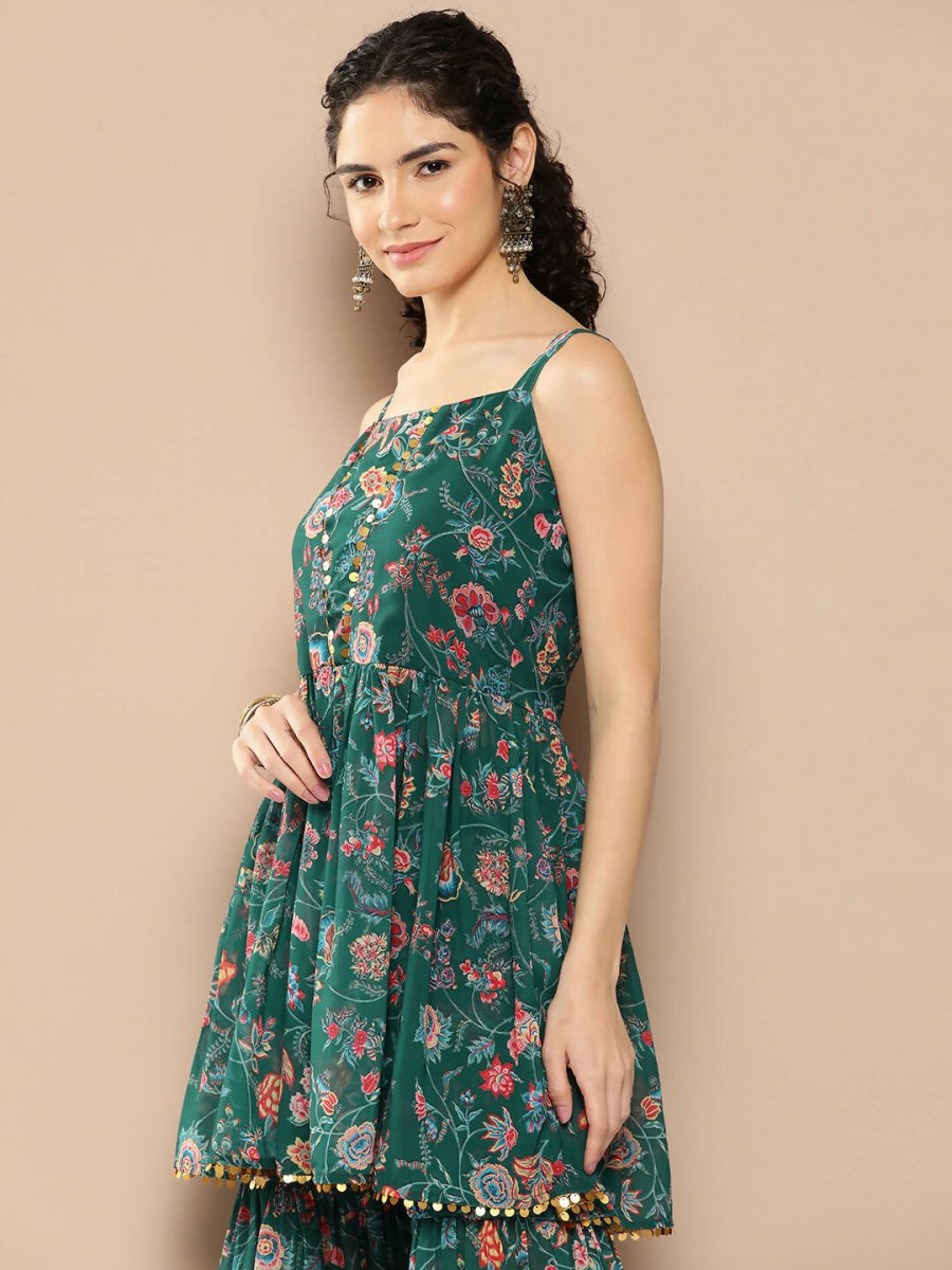 Ahalyaa Womens Kurta Set - Green