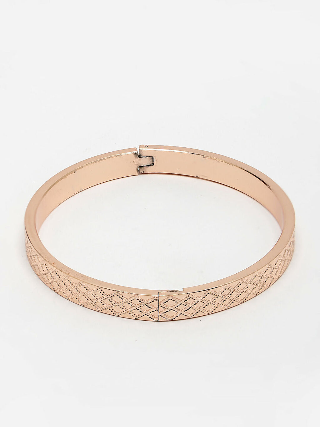 NVR Men's Rose Gold Stainless Steel Kada Bracelet