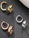 NVR Men's Set of 3 Multicolor Rhodium-Plated Stainless Steel Hoop Earrings