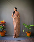 Vamsee Pearl 1 Brown Georgette Saree