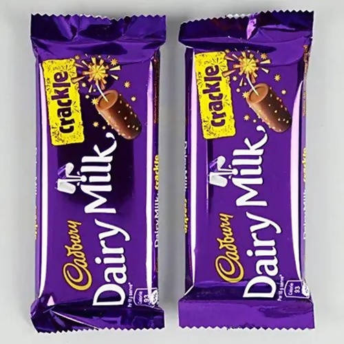 Kundan Ethnic Rakhi and Dairy Milk Crackle Chocolates