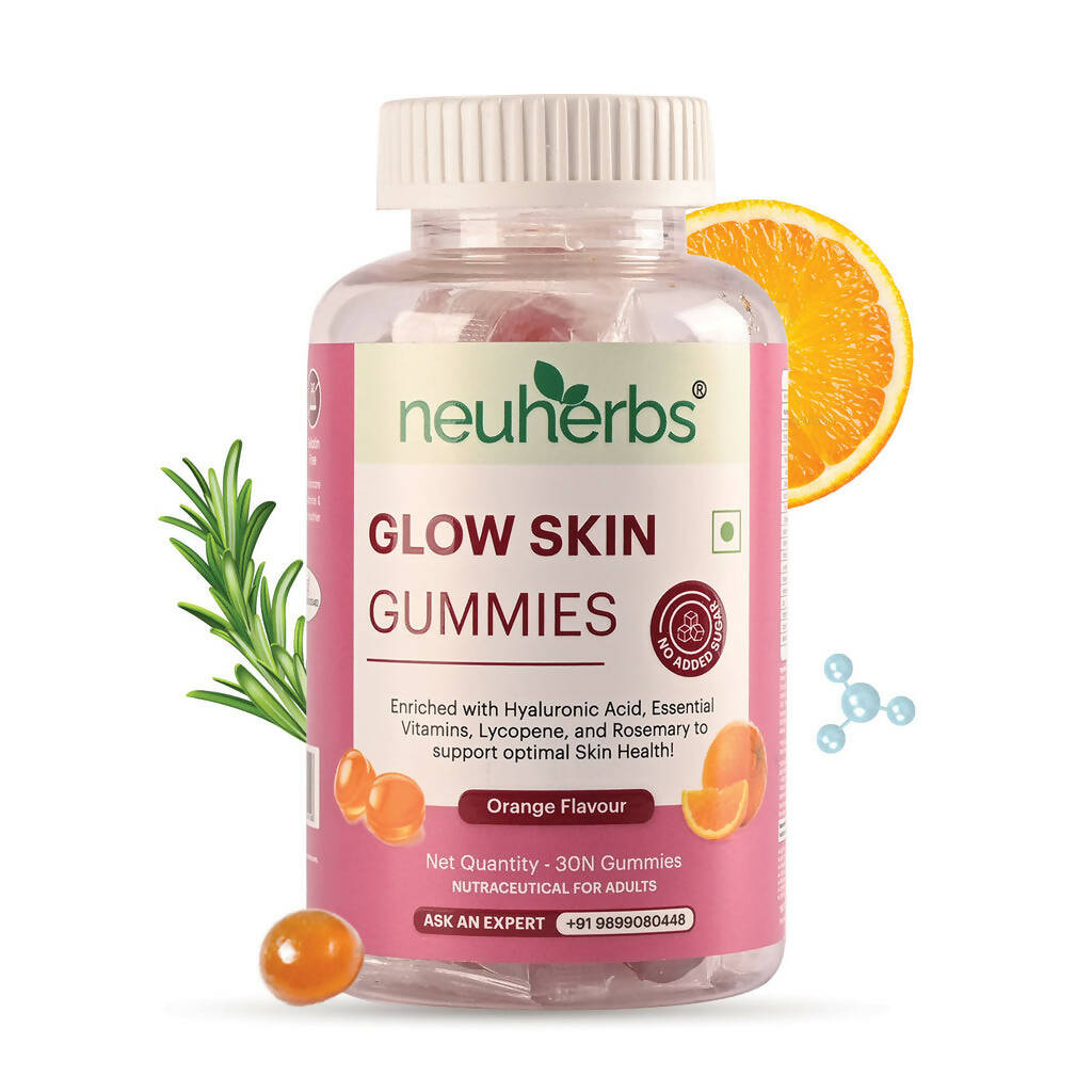 Neuherbs Glow Skin Gummies (No Added Sugar) - Orange Flavor