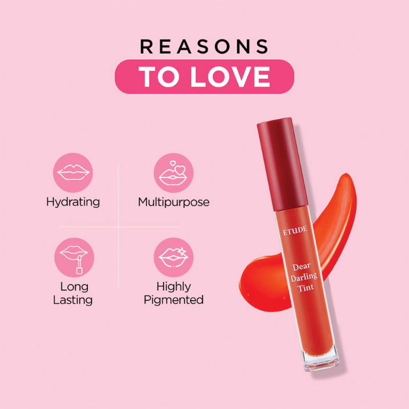 Etude House Dear Darling Water Gel Lip And Cheek Tint Lipstick - Real Red
