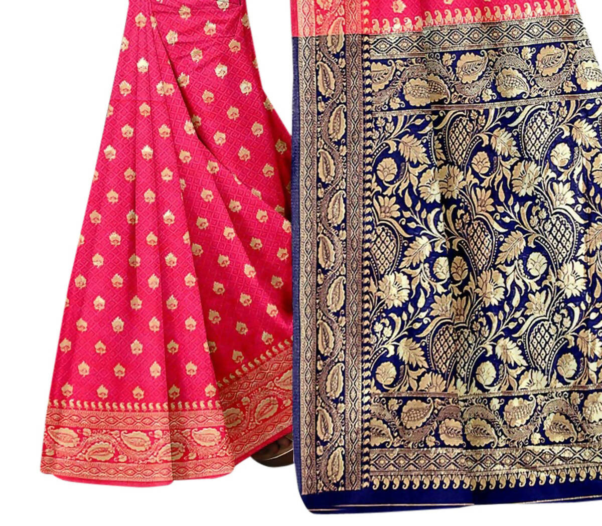 Vamika Pink Weaving Banarasi Jacquard Saree