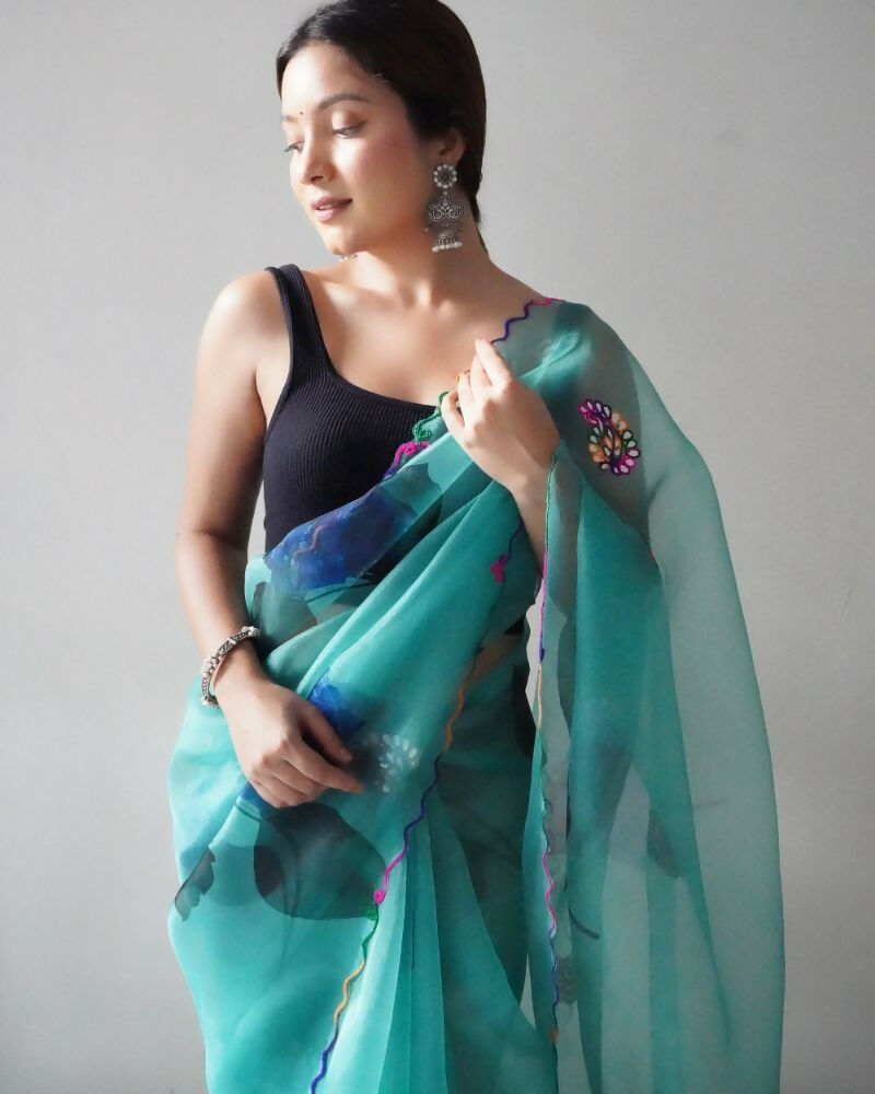 Vamsee Dillagi Sky Organza Saree