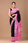 Exclusive Collection White Pink Beautiful Mulmul Cotton Saree