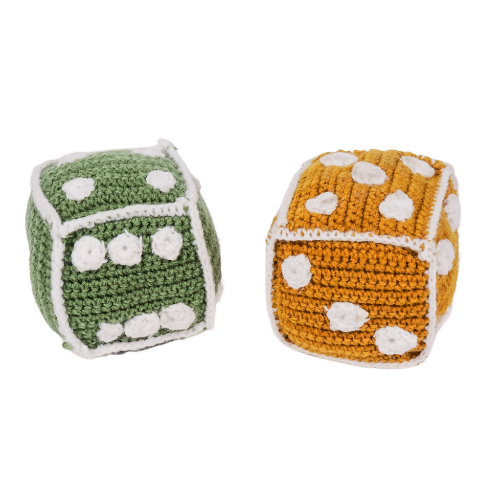 Nesta Toys Handmade Crochet Dice (7cm), Math Learning Toy, Educational Toy for Babies & Kids