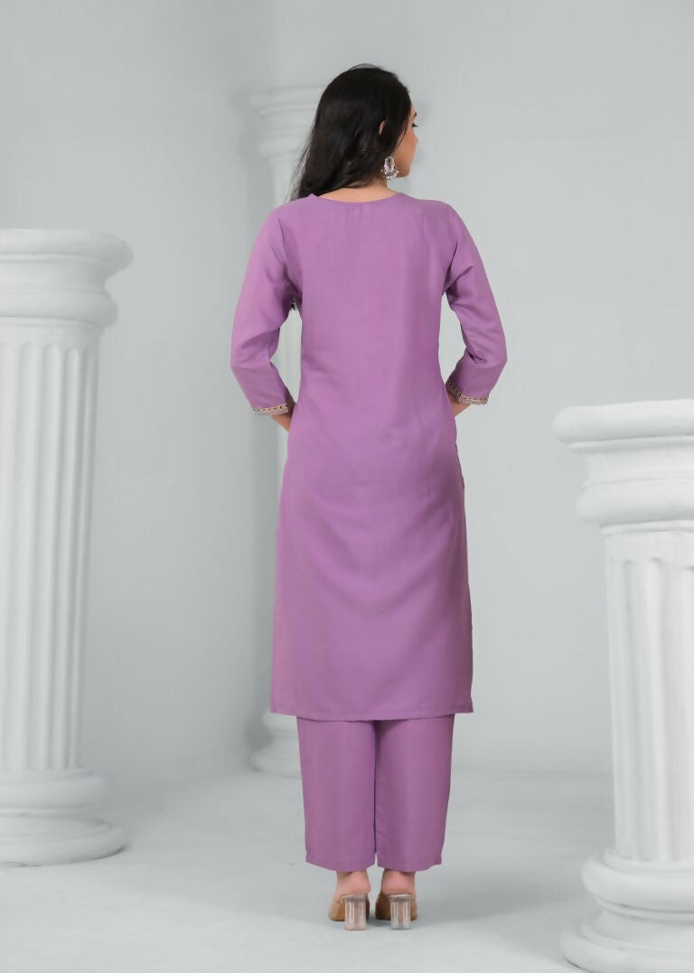 Ethnic Festive Wear Rayon Wine Stitched Suit With Dupatta - Tanisha