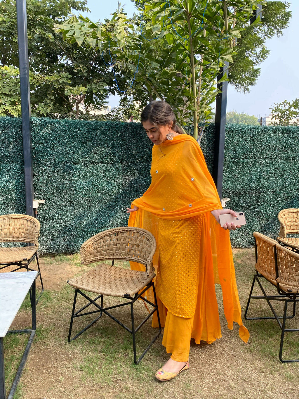 Partywear Designer Yellow Georgette Palazzo Suit - Anbazaar