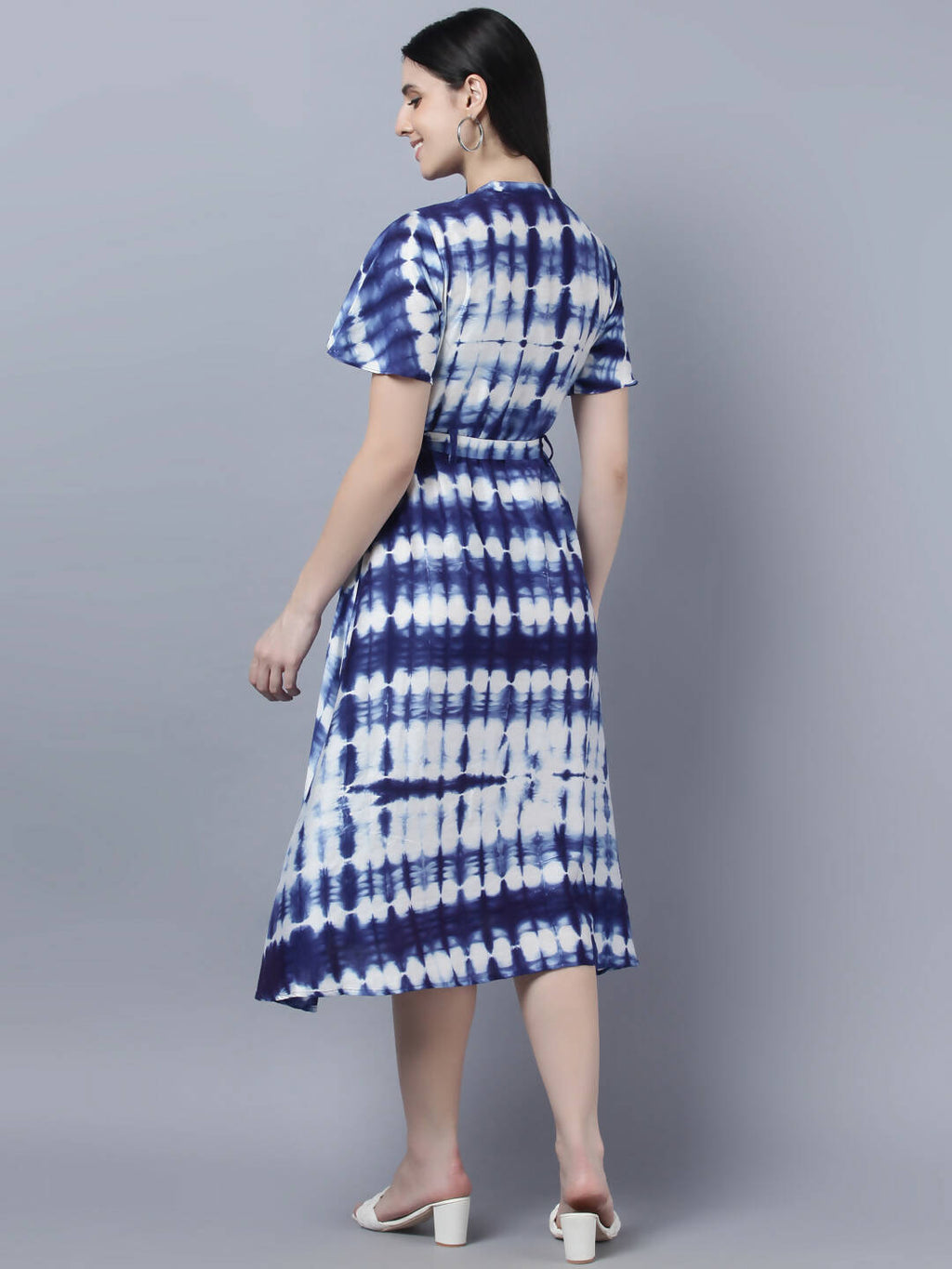 Myshka Stylish Multicolor Half Sleeve Women's Dress