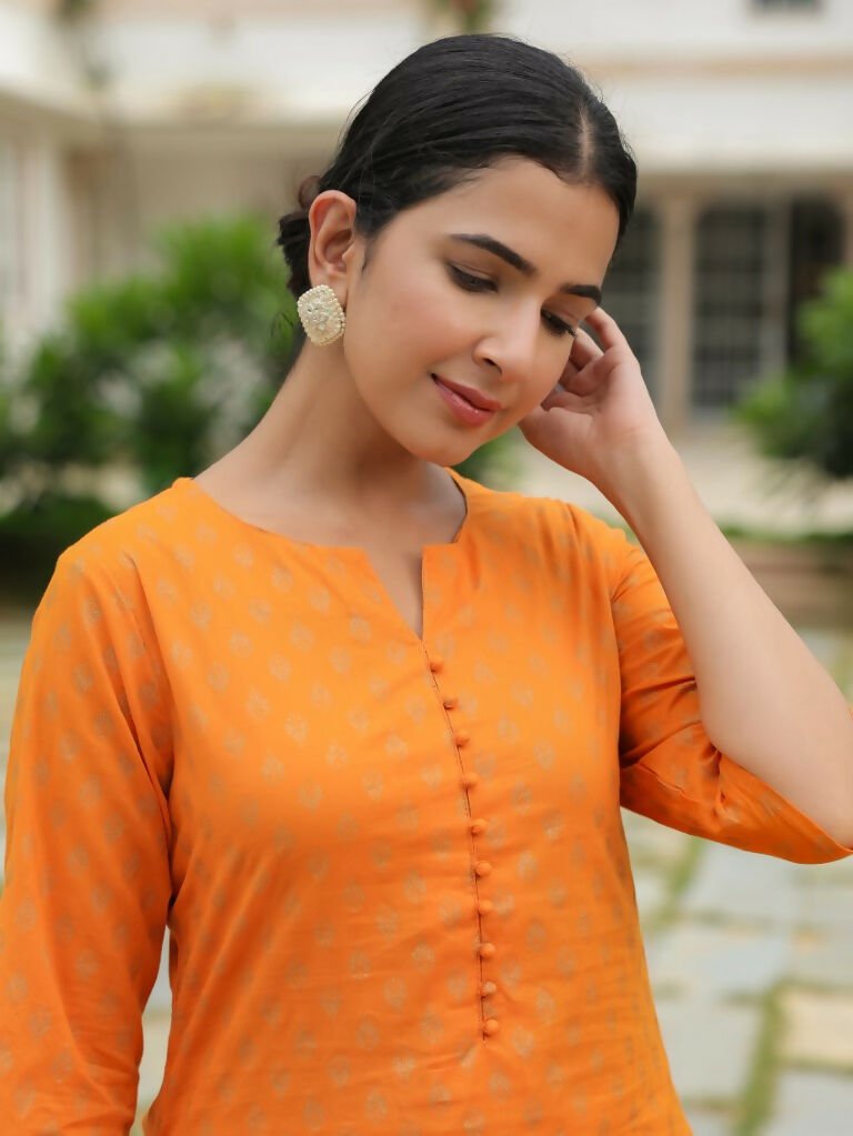 Aramya A-line Soft Cotton Floral Print Women's Kurta - Yellow