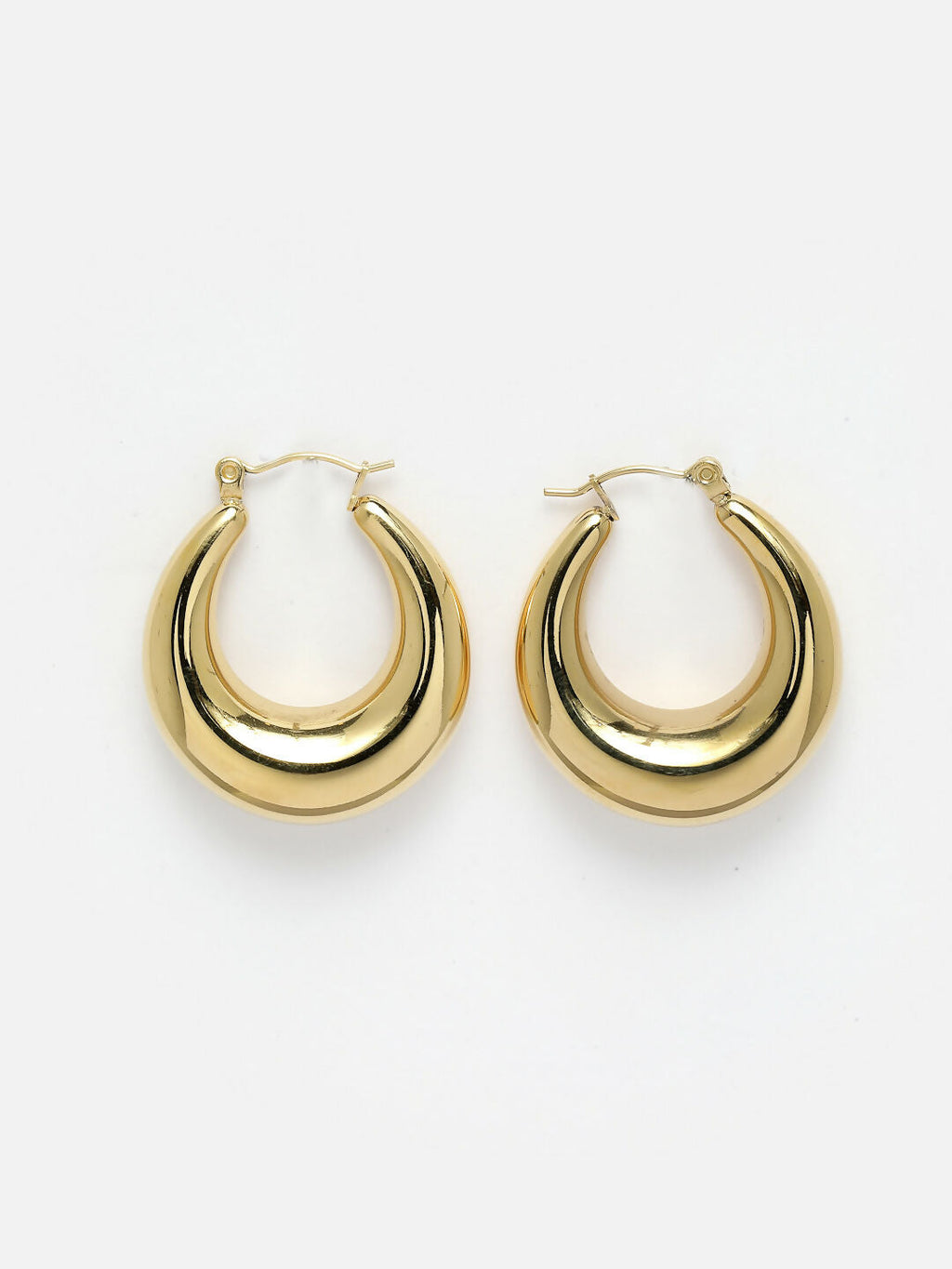 NVR Gold-Polished Contemporary Hoop Earrings