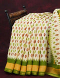 Combo of White and Green Patan Patola Semi Chanderi Saree By Gayathri Reddy Designer Studio