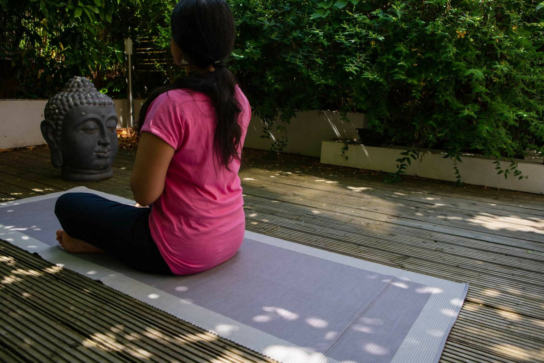 Karpasa London Handmade Yoga Mat Grey Organic Cotton