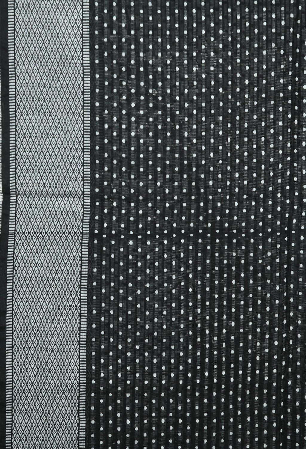Mominos Fashion Moeza Handloom Cotton Black Dot Dupatta
