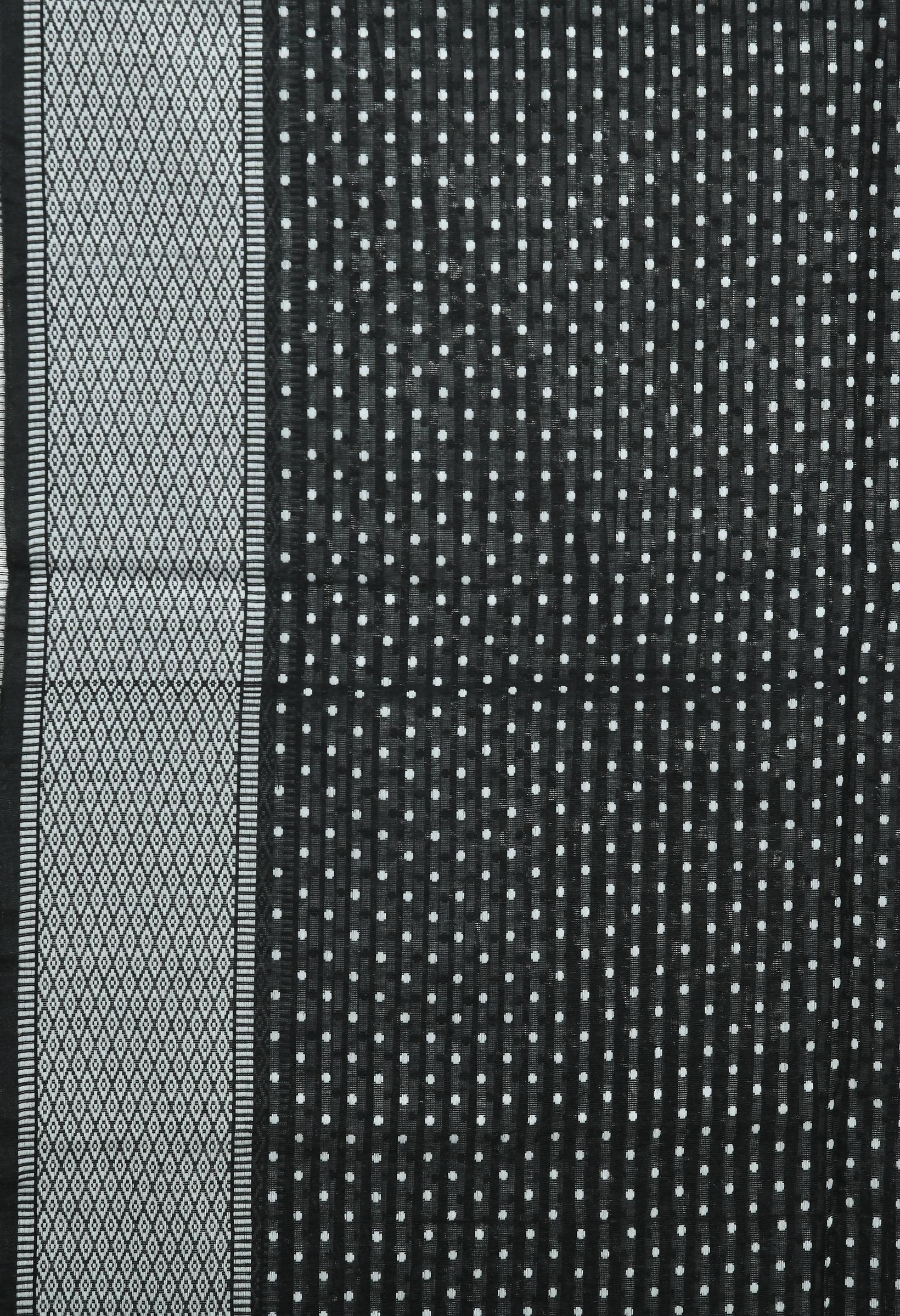 Mominos Fashion Moeza Handloom Cotton Black Dot Dupatta
