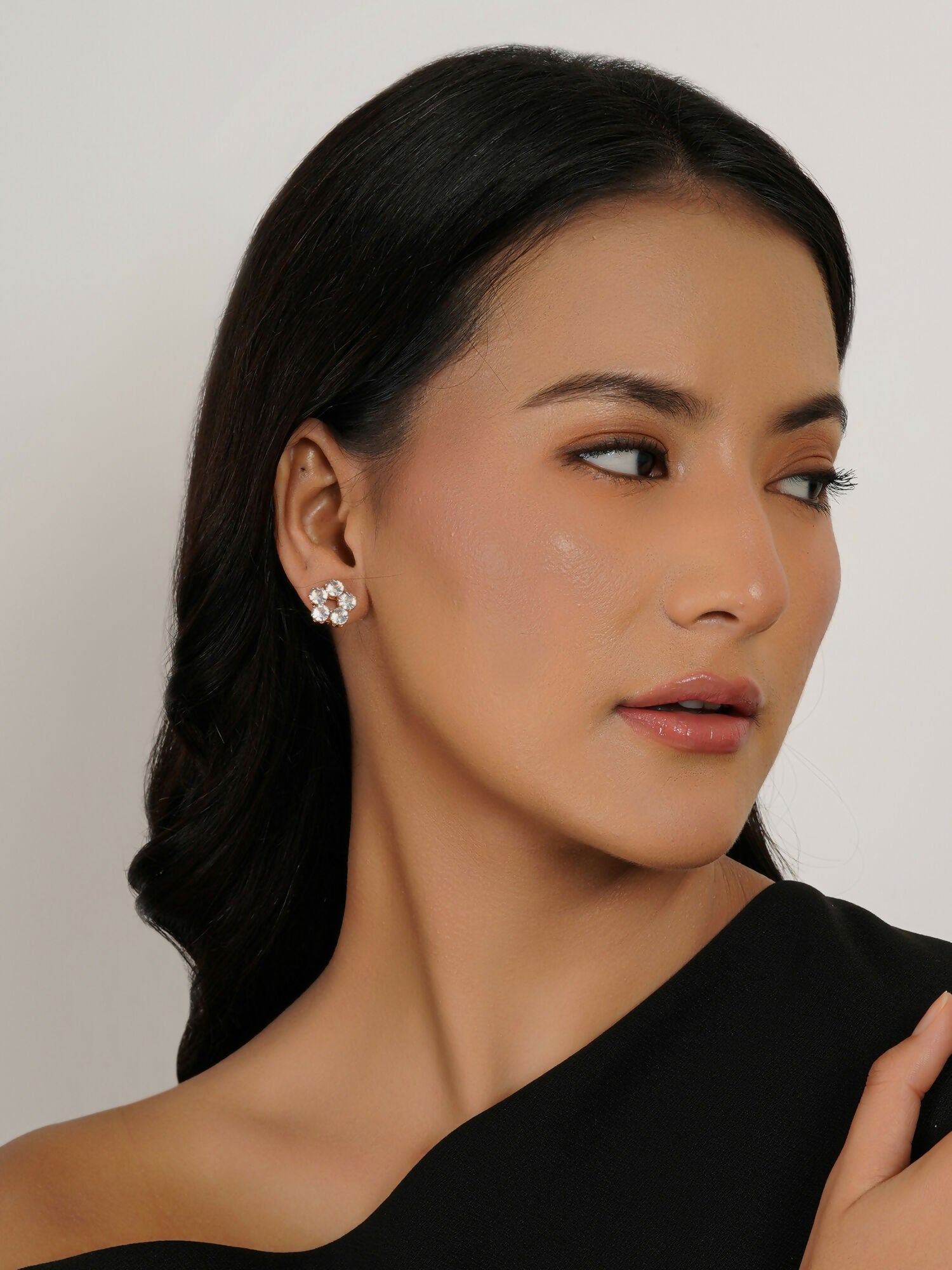 stone stud (Rose gold) - Ruby Raang