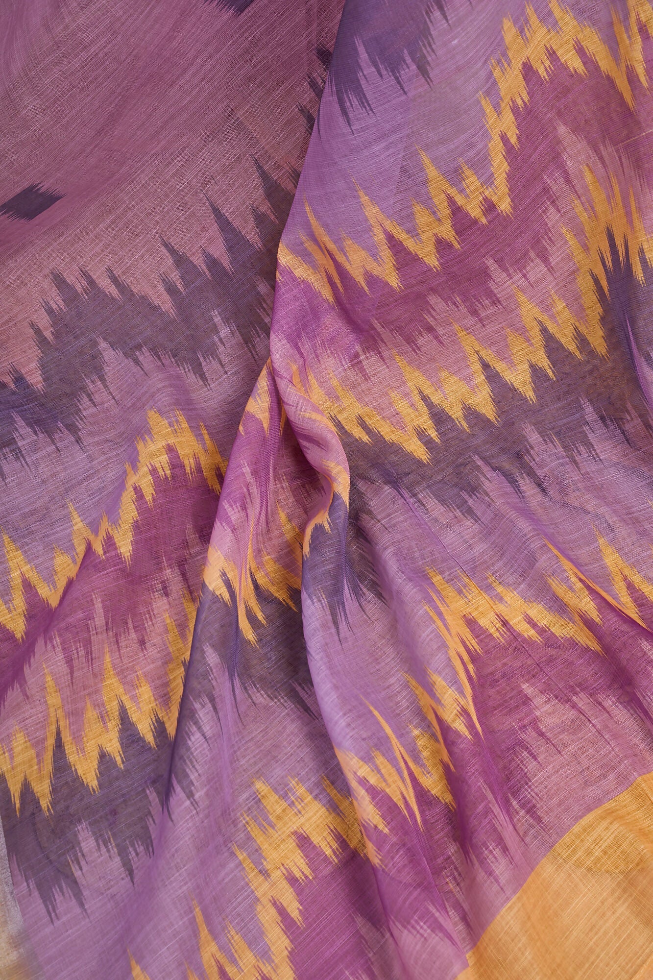 Vastranavya Onion Pink Digital Printed Linen Ready To Wear Pocket Saree with Unstitched Blouse