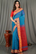 Exclusive Collection Beautiful Khadi Cotton Sky Blue Handloom Saree