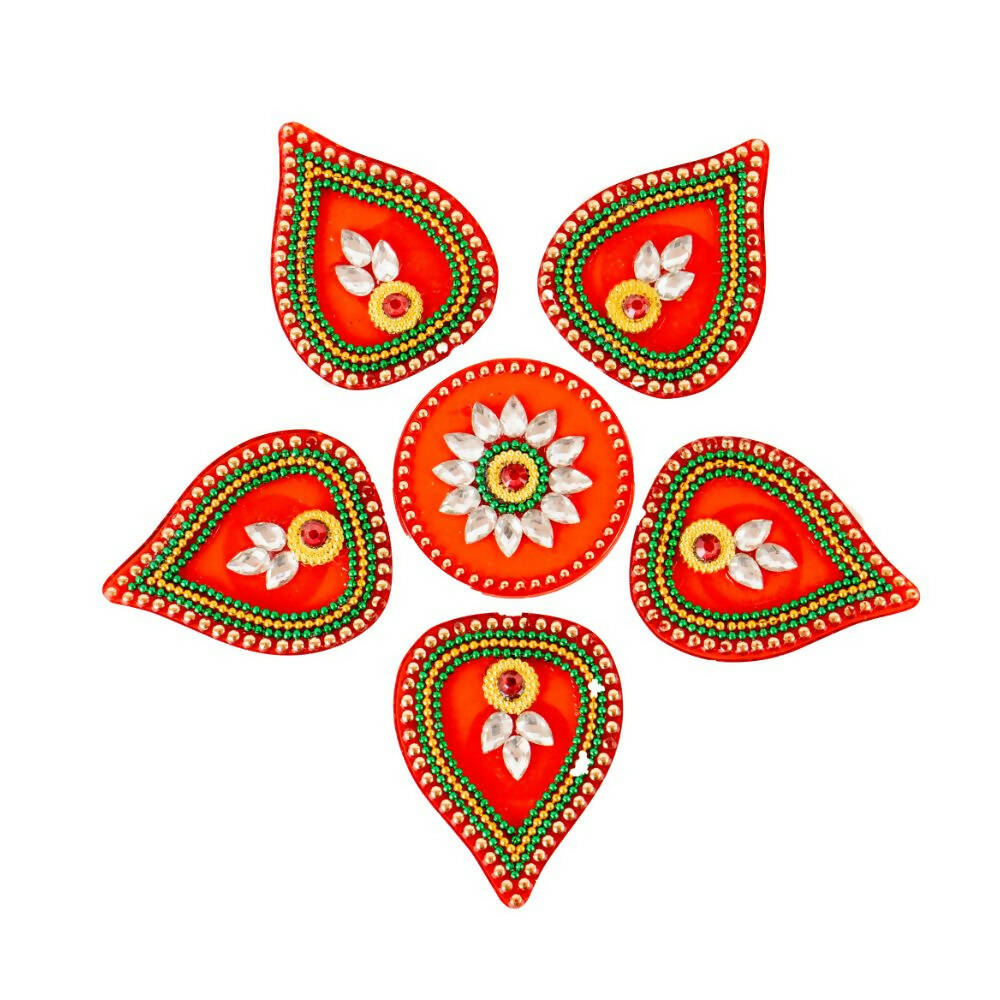 Kundan HandiKrafts Tilak Shaped Rangoli Pink (Baby)