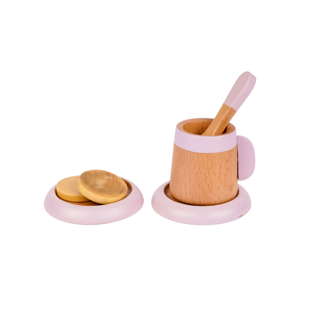 Nesta Toys Wooden Tea Set, Pretend Play Food Sets, Kitchen Toys (3+ Years) - 10 Pcs