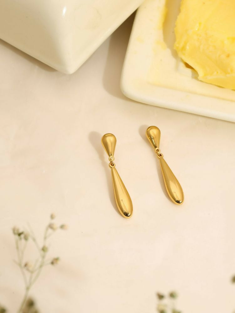 Golden Drop Earrings - Ruby Raang