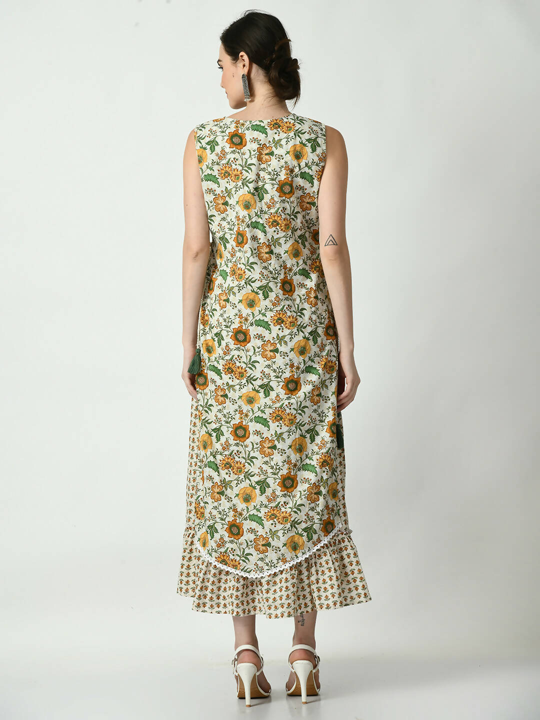 Myshka Women's Multi Floral Printed Gown Dress