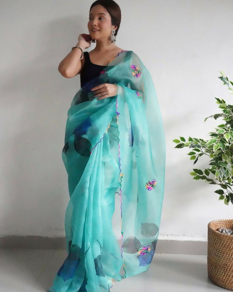 Vamsee Dillagi Sky Organza Saree