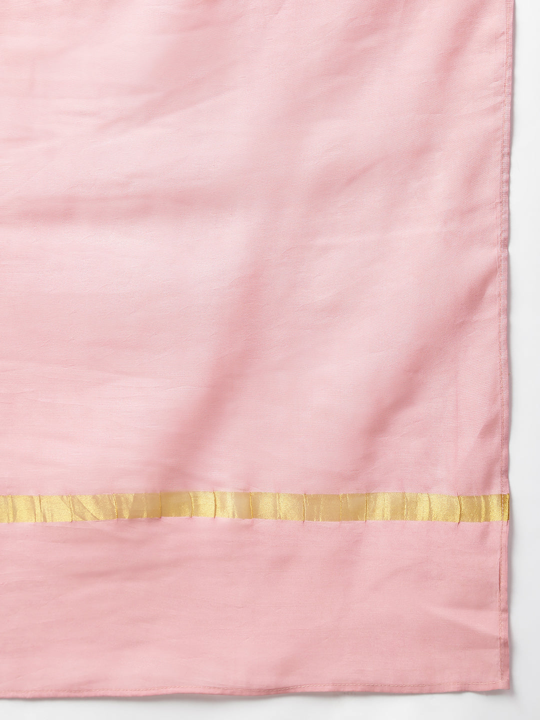 Janasya Women's Pink Poly Silk Gold Print Lehenga Choli With Dupatta