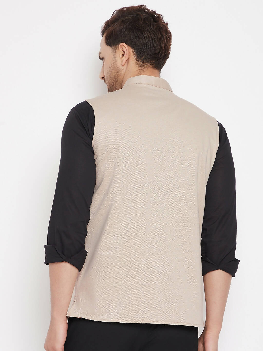 Even Apparels Cream Merino Men Woven Nehru Jacket BF715