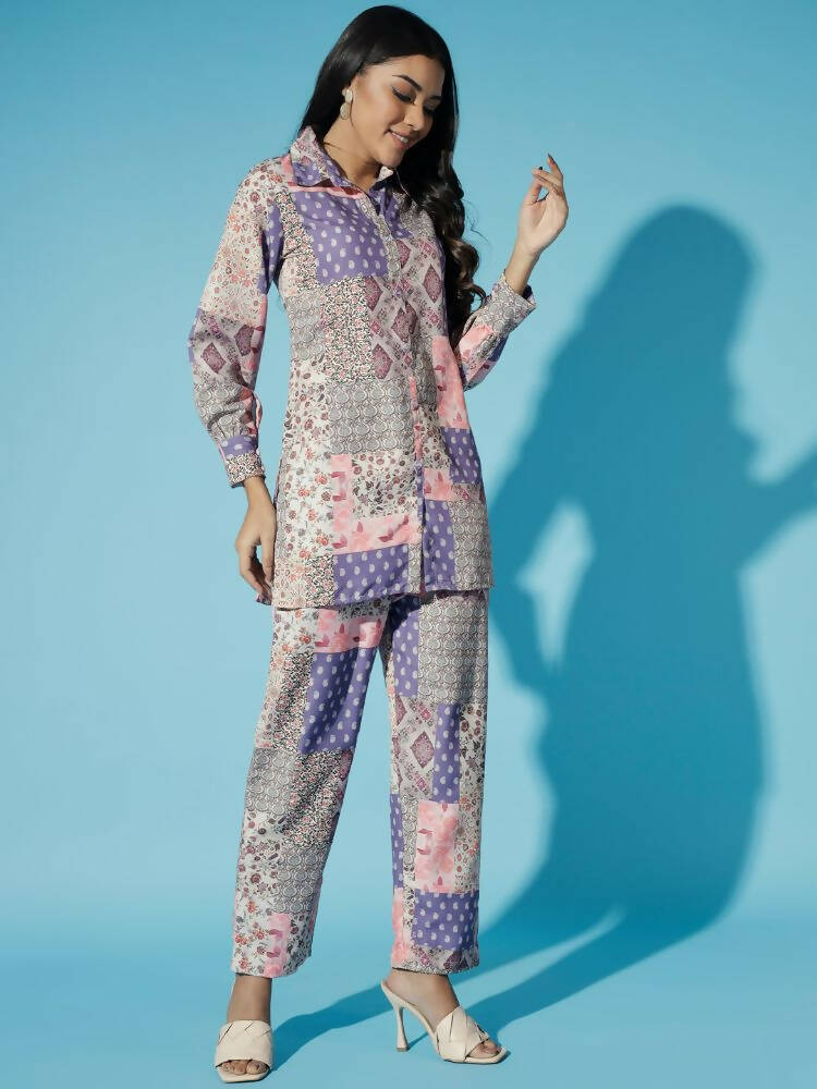 Myshka Women Multi-Printed Bling & Sparkly Co-Ords